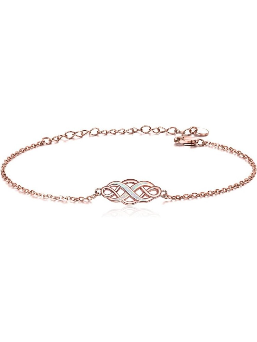 Pink Irish Celtic Knot Bracelets Sterling Silver Infinity